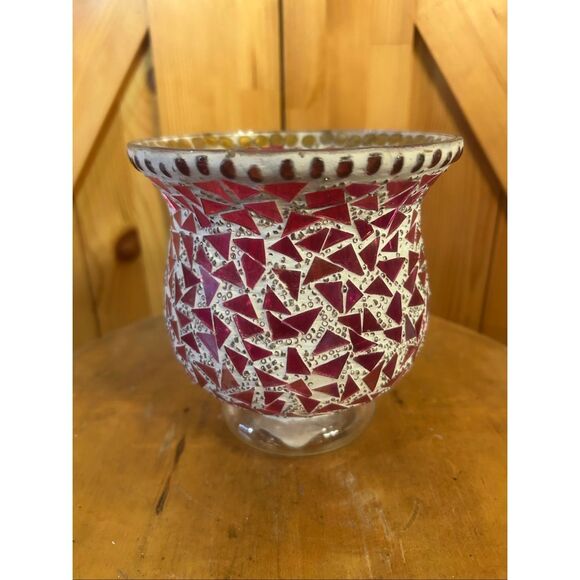 Mosiac Crackled Glass Vase  Biedermann India (5757) - Picture 4 of 7